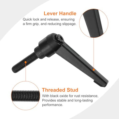 uxcell 2Pcs M8 x 32mm Adjustable Knobs Handle Male Thread Push Button Ratchet Quick Release Locking Rotating Bolt for Lathe Machinery, Black - size: M8 x 32mm