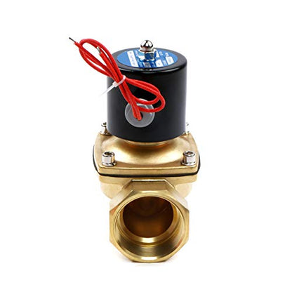 U.S. Solid 1 1/2" Solenoid Valve - 12V DC Brass Electric Solenoid Valve, Normally Closed, Viton Seal - size: 1-1/2 inch