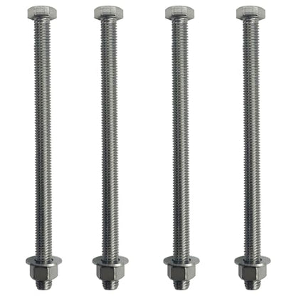 1/2"-13 x 8 Full Thread 304-Stainless Steel Bolts, Nuts & washers - Hex Head Bolt - (18/8) Grade. General Purpose Bolts (5)