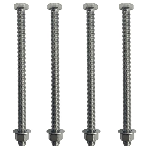1/2"-13 x 8 Full Thread 304-Stainless Steel Bolts, Nuts & washers - Hex Head Bolt - (18/8) Grade. General Purpose Bolts (5)