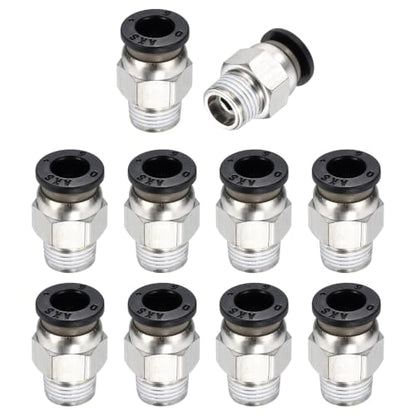 10Pcs Pneumatic Push to Connect Fitting Fit 6mm OD Tube 1/8 MPT - color: Black, size: 6mm OD x 1/8 PT