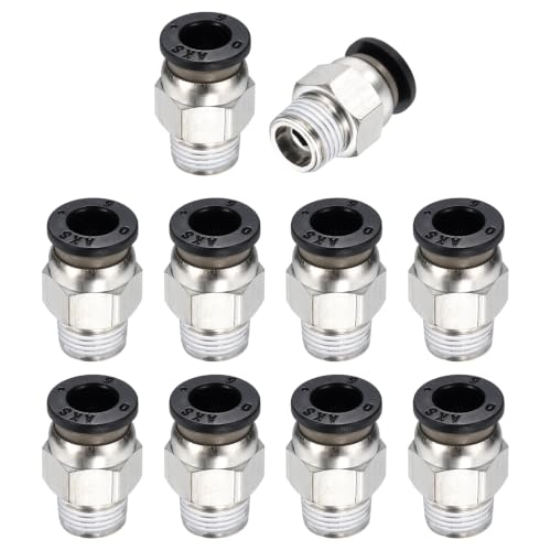 10Pcs Pneumatic Push to Connect Fitting Fit 6mm OD Tube 1/8 MPT - color: Black, size: 6mm OD x 1/8 PT