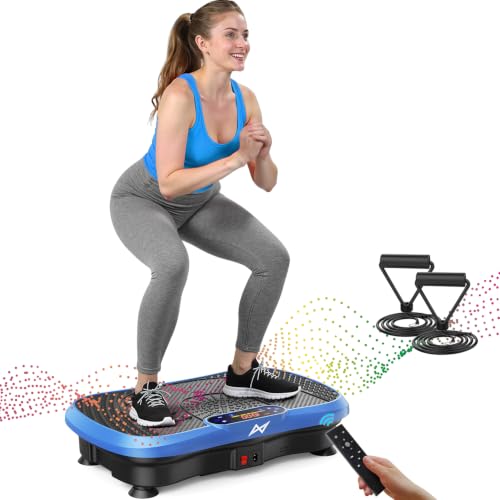 AXV Vibration Plate Exercise Machine Fitness Platform Body Vibrating Board - color: SLIM.BLUE