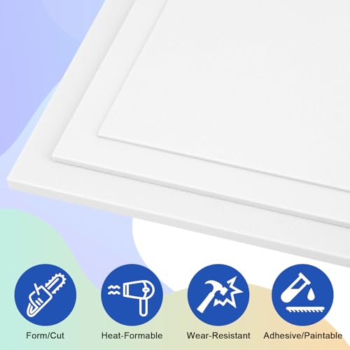White ABS Plastic Sheet 16" x 20" x 1/4" Thick White Rigid Thermoplastic Sheet (Upgrade Surface) 6MM Flexible High Tensile Large ABS Moldable Plastic Panel for Crafts, DIY, Signs - color: White, size: 16" x 20" x 1/4"