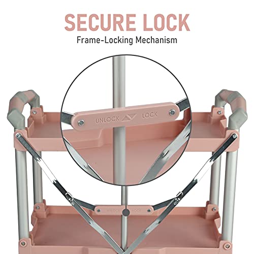 Olympia Tools 89-350 Pack-N-Roll Folding Collapsible Service Cart, 150LB Capacity, Rose - color: Rose, size: 150LB