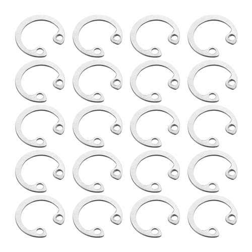 uxcell 50Pcs 13mm Internal Retaining Ring Circlip, 304 Stainless Steel Internal Circlip Snap Rings C-Clips for Grooved Shafts Studs, Silver Tone - size: 13mm