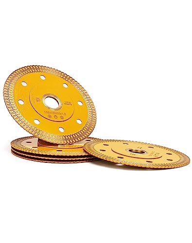 5Pcs/Box 4 Inch Super Thin Porcelain Saw Blade Tile Blades for Cutting Granite Marbles Tiles (4-5pcs)… - size: 4 inch-5