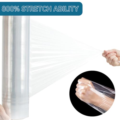Stretch Film Shrink Wrap Roll 20" x 1500FT, Heavy Duty Stretch Wrap 4 Pack - size: Clear 20in 4Roll