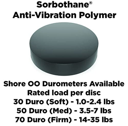Isolate It: Sorbothane Vibration Isolation Circular Disc Pad 0.5" Thick 1" Dia. 70 Duro - 8 Pack