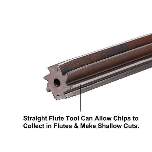 uxcell 3/4" Hand Reamer H8 Accuracy Alloy Tool Steel 8 Flutes Straight Shank Milling Cutter Tool - size: 3/4"