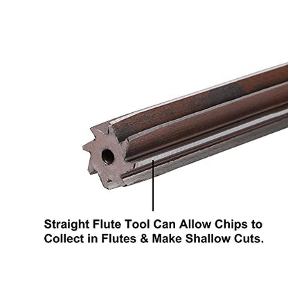 uxcell 3/4" Hand Reamer H8 Accuracy Alloy Tool Steel 8 Flutes Straight Shank Milling Cutter Tool - size: 3/4"
