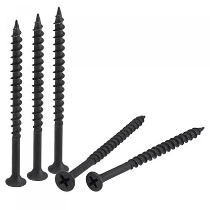 uxcell #8 x 2 3/4-Inch Wood Screws Phillips Flat Head Carbon Steel Self Tapping Screws Black 50pcs - size: #8 x 2 3/4-Inch