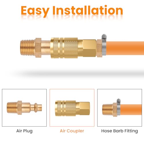 1/4 Inch Brass Female Industrial Coupler, 1/4" NPT Air Hose Fittings, 2PCS - size: Female 1/4" 2 pcs
