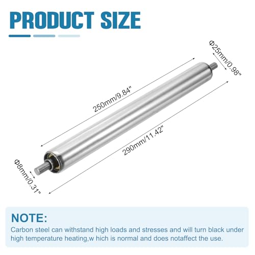 MECCANIXITY Stainless Steel Conveyor Roller 1" Diameter 10" Length Silver - size: 1"x10"