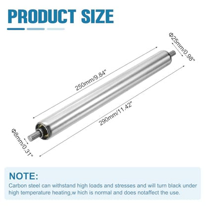 MECCANIXITY Stainless Steel Conveyor Roller 1" Diameter 10" Length Silver - size: 1"x10"