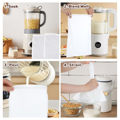 5 Pcs Nylon Brew Bags, Fine Mesh Brewing Bag Reusable Cold Brew Bags, 17.7 x 11.8 Inch Straining Bag for Beer, Wine, Cider - size: 17.7 x 11.8 Inch