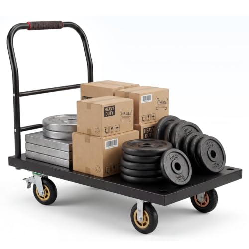 Heavy Duty Platform Truck, 2000 Lbs Capacity Flatbed Cart
