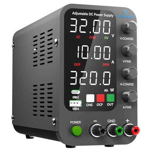 DC Power Supply Variable, 0-32V 0-10A Switching Bench Power Supply with Intelligent Charging Mode, 20W USB & Type-C Quick-Charge, Encoder Knob, Output Switch, 4-Digit LED Display - SPS-3010C - color: USB-C, size: 30V 10A