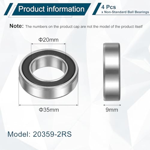 uxcell 4Pcs 20359-2RS Non-Standard Ball Bearings 20mm ID x35mm OD x9mm T - size: 20359-2RS