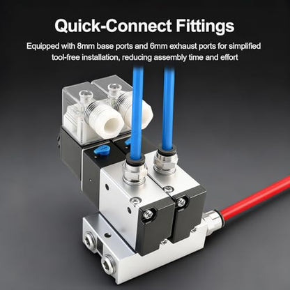 BAOMAIN 12V DC 3/2 Pneumatic Solenoid Valve 7 Station 3V210-08 Manifold Kit - size: 7-Station Valve Kit