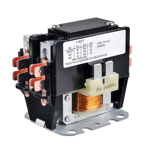 BOJACK 1 Poles FLA 40 Amp Coil 24 VAC Air Conditioner Condenser Compressor Contactor AC Definite Purpose Contactor - size: 1P 40A 24V