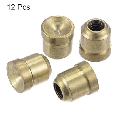 uxcell Brass Push Button Flange Grease Oil Cup 10mm Ball Oiler for Lubrication System 12Pcs - size: 10mm