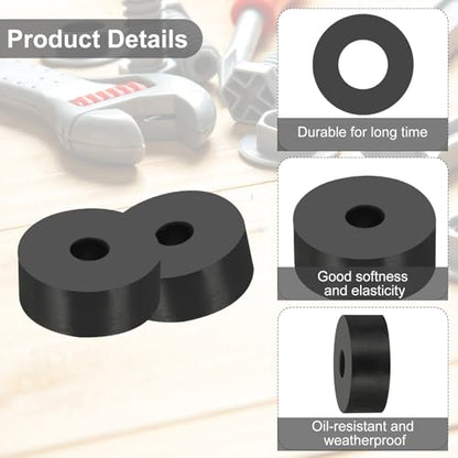 PATIKIL Multi Purpose Rubber Spacer, 30Pcs 6.5mm ID x 25mm OD x 10mm T Neoprene Round Anti-Vibration Isolation Pads Isolator Rubber Bushings Spacer Washer for HVAC Bolts Car Accessories - size: 6.5mm ID x 25mm OD x 10mm T