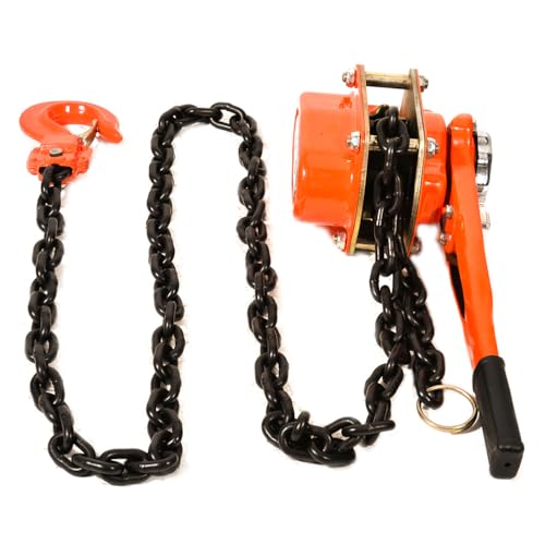 3Ton Manual Lever Chain Hoist, 3 ton 6600LBS chain hoist 10 FT come along winch 2 Heavy Duty Hooks Industrial Grade Steel chain, G80 chain come along for Building Warehouse Automotive Machinery