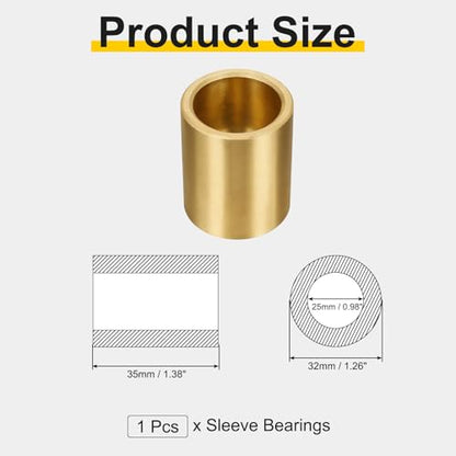 uxcell Sleeve Bearings, 25mm Bore x 32mm OD x 35mm Length - size: 25x32x35mm