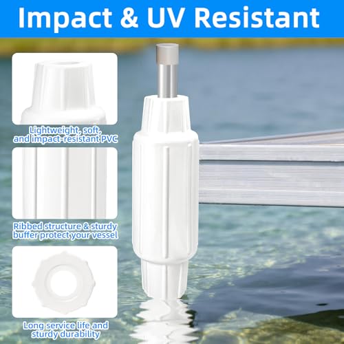 Dock Bumpers for Poles/Post, Boat Dock Bumpers Fenders - color: White-2pk, size: 22.44 Inch Length