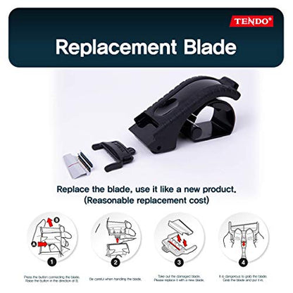 TENDO Heavy Duty Shipping Tape Dispenser, 2 Inch Packing Tape Gun with Patented 10° Sloped Chromium Blade, Replaceable Blade, Ergonomic Reusable Handle for Shipping, P-1200 (3rd Gen.) Black - color: Black