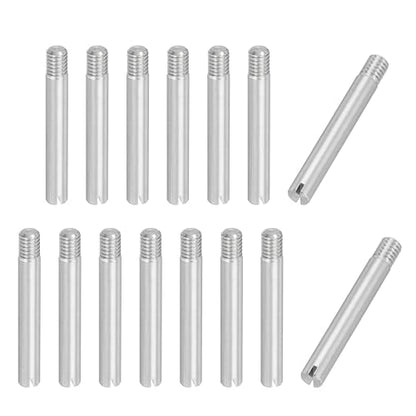 PATIKIL M4 x 30mm Slotted Cylindrical Pin, 15 Pcs 304 Stainless Steel Dowel External Thread Slotted Pin Screw for Home Furniture Cabinet Improvement, Silver Tone - size: M4 x 30mm