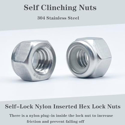 4 Sets Stainless Steel Trailer Hardware Kit,5/16-18 x 2-1/2" Carriage Bolts Screws Round Head Square Neck and Hex Nuts & Flat Washers,for Trailer Latch and Door Handle Applications