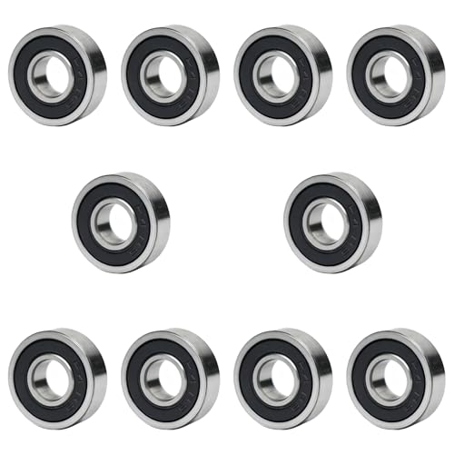 10 PCS R4-2RS Deep Groove Ball Bearings. Double Rubber Seal Bearings 1/4" x 5/8" x 0.196", Pre-Lubricated and Stable Performance (R4 RS)