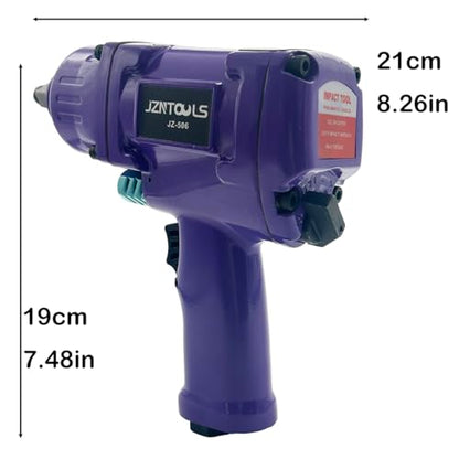 1/2-Inch Aluminum Air Impact Wrench - High Torque 1450 ft-lbs - Heavy Duty Twin Hammer，8-Piece CR-V Steel Impact Socket Set ，Heavy Duty Pneumatic Impact Wrenches for Automotive Repair - style: 1/2-Inch/1450 ft-lbs(Plastic Steel Enclosure)