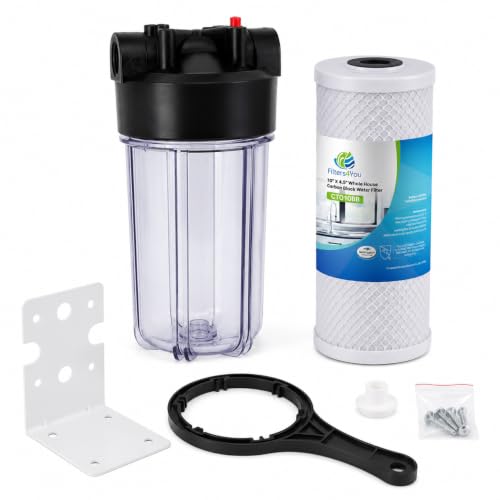 CFS Big Blue Filter Housing Kit, 10 x 4.5 in, 1 in NPT, Carbon Block - size: 10 x 4.5 in Big Blue, 1 in NPT