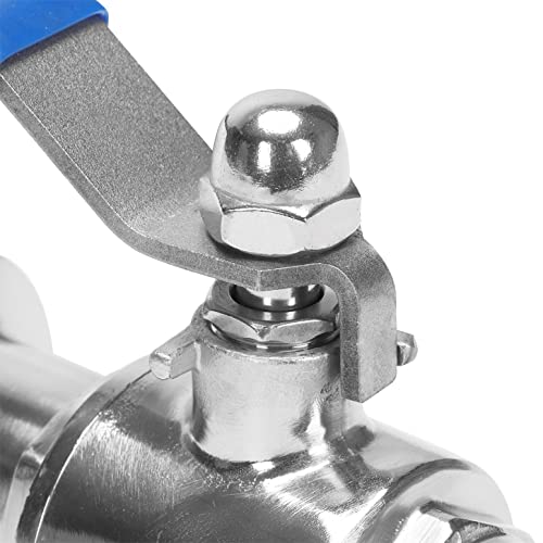 DERNORD 1.5" Tri-Clamp Ball Valve Stainless Steel 304,PTFE Lined. (1.25 inch Tube OD) - size: 1-1/4 inch Tube OD
