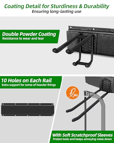 PIYILO 64 in Garage Tool Organizer Wall Mount, Adjustable Tool Storage Rack - size: 64 inch 10-Hook