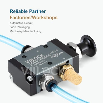 3R210-08 Push Pull Valve 3/2 Way 1/4"NPT Air Valve for Cylinder - size: 1/4"NPT, style: 3 way 2 position