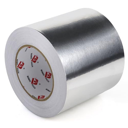 BOMEI PACK Aluminum Foil Tape,Heavy Duty Metal Duct Tape,High Temperature Silver Tape,Perfect for Sealing & Patching,HVAC,Air Ducts,Insulation and Metal Repair (5 Inch x 55 Yards) - size: 5 Inch x 55 Yards