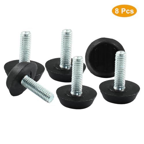 8 Pcs Furniture Levelers M6 x 20mm, Black Adjuster - size: M6 x 20mm