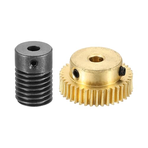 uxcell Worm Gear Set Right Rotation 40T 0.5 Module 1:40 Reduction Rate - size: Gear-4mm, Rod-4mm Bore, style: 0.5M-40T