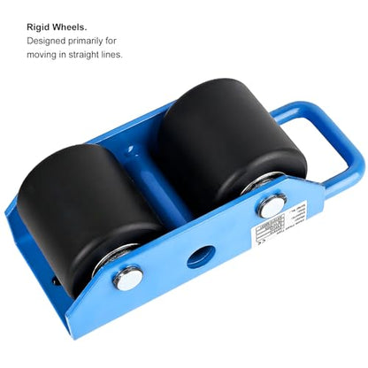 Fixed Machinery Skates for Machine Moving 5500 lbs, 2 Nylon Rollers