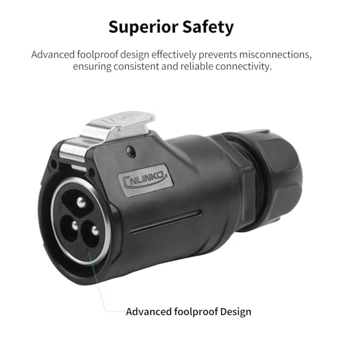 CNLINKO LP-28 3-Pin Waterproof Connector Screw Lock Circular Connector, IP68 Quick Plugging Aviation Connector, M28 Single Hole Socket Panel (3-PIN Screwing) - size: 3-Pin Screw-Assembly, style: Single-Hole Socket Set