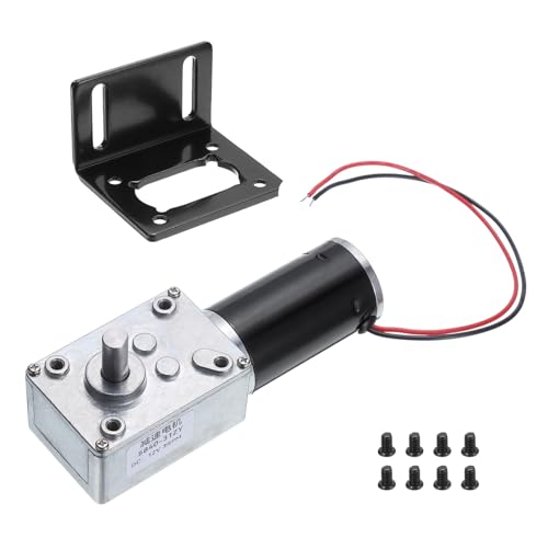 MECCANIXITY DC 12V High Torque Turbine Worm Geared Motor with 8mm Shaft 3RPM Geared Motor with Wire for Electric Fireplace - style: 3 RPM
