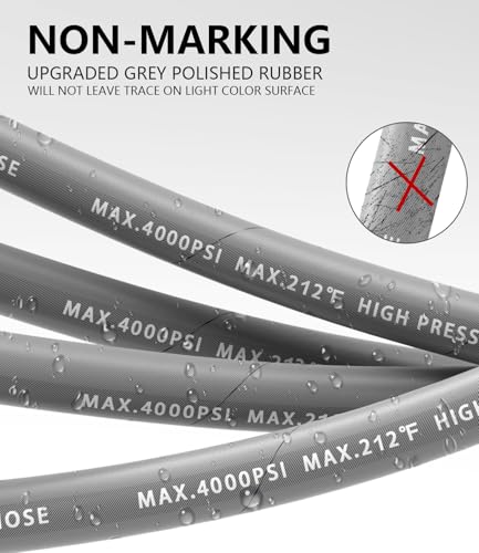 Pressure Washer Hose 75FT with 3/8'' Quick Connect, 4200 PSI - color: Gray, size: 75FT