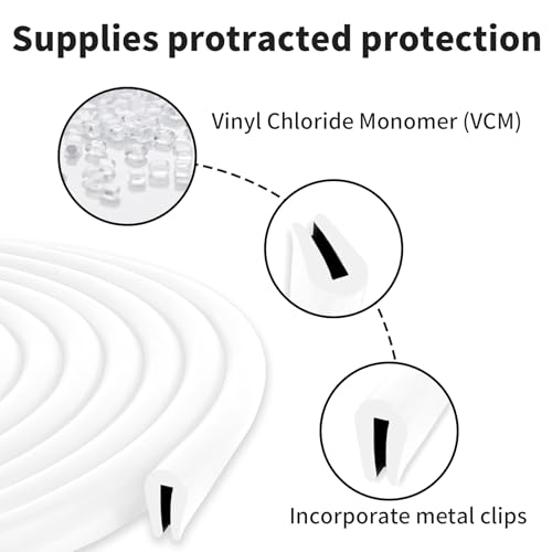 20ft(6000mm) 1/16"(1.5mm) U-05 White Rubber Edge Trim,U Channel - size: 1/16in 20ft white U-05
