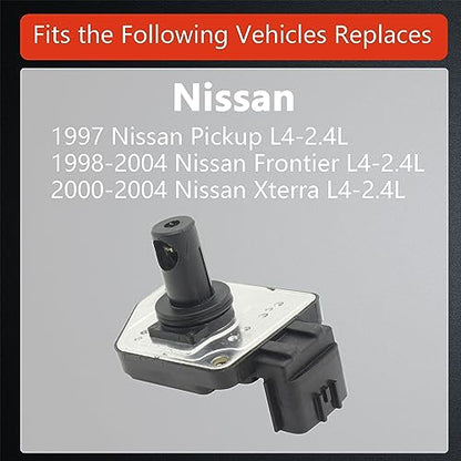 Maf Mass air Flow Sensor Meter Compatible with Nissan Frontier 1998-2004; NP300 2011-2015; Pickup 1996-1997; Xterra 2000-2004 Replace OE 16017-1S710 160171S710