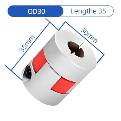 D30 * L35 Flexible Shaft Coupling, 10mm to 14mm Bore, Aluminum Plum Connector Flexible Coupler for 3D Printers, CNC Machines, and Servo/Stepper Motors - size: Bore 10mm to 14mm