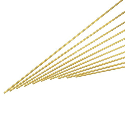 uxcell 2mm x 500mm Brass Round Rod, Metal Solid Shaft Rods Lathe Bar Stock for DIY Crafts Model Car Helicopter Airplane 10pcs - size: 2mm x 500mm